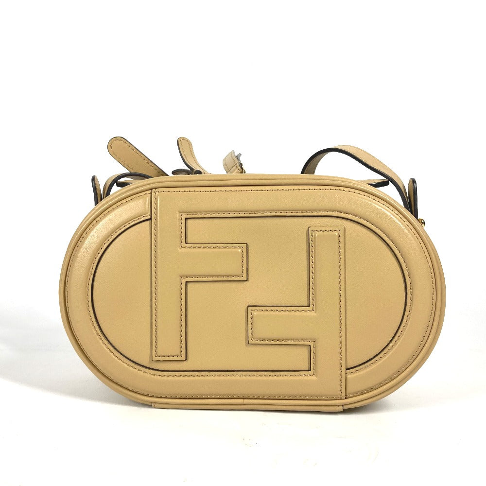 FENDI Shoulder Bag 8BS058 leather beige Pochette Crossbody Camera Case Small Olock Women Used