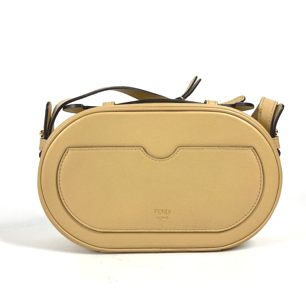 FENDI Shoulder Bag 8BS058 leather beige Pochette Crossbody Camera Case Small Olock Women Used