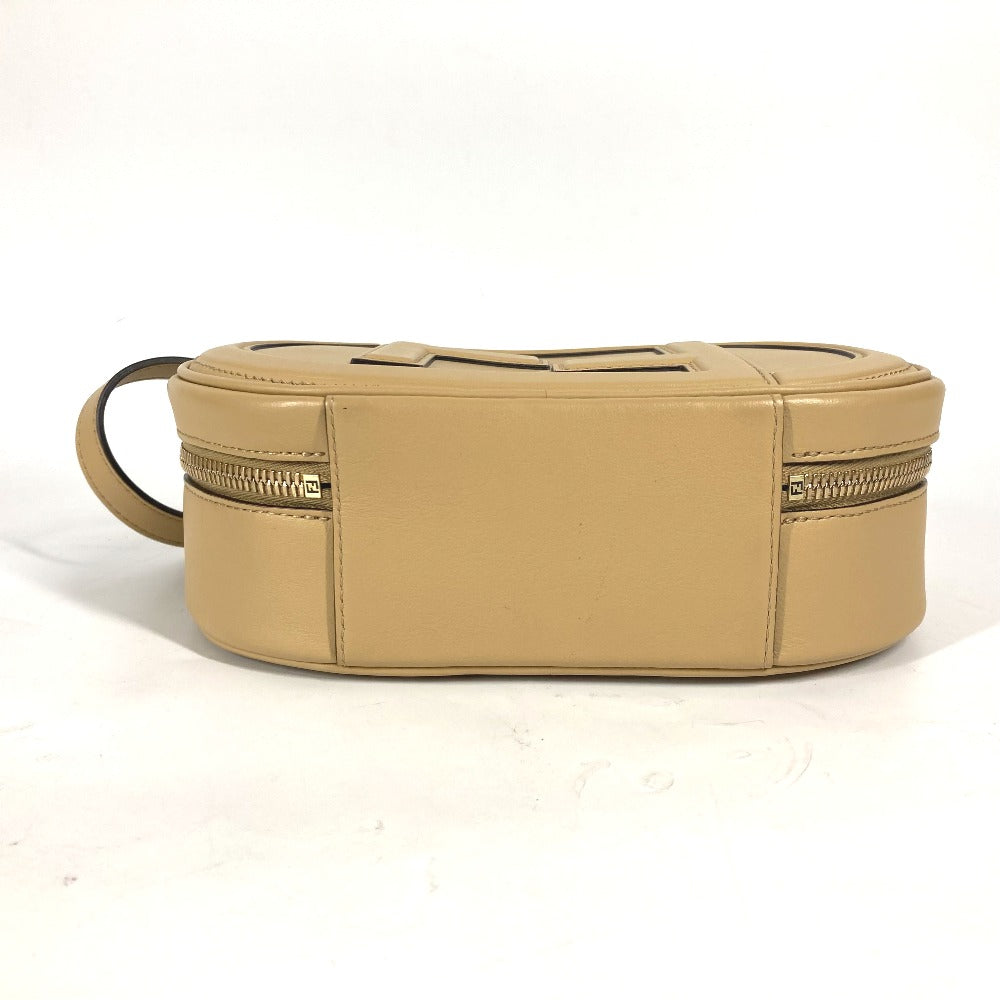 FENDI Shoulder Bag 8BS058 leather beige Pochette Crossbody Camera Case Small Olock Women Used