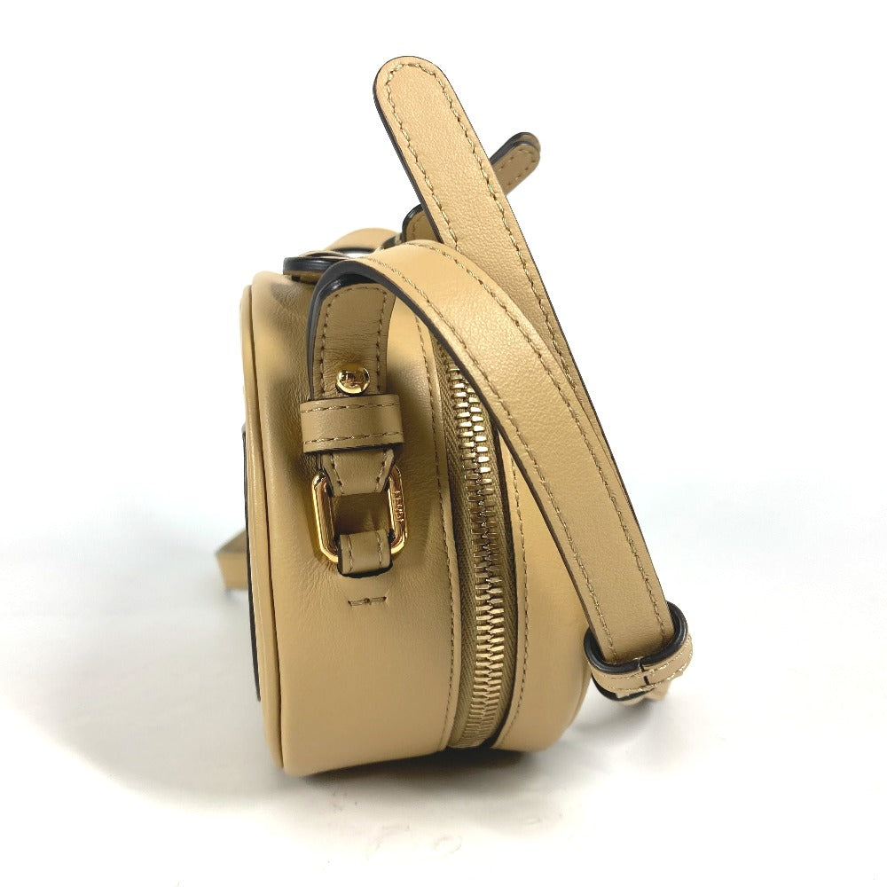 FENDI Shoulder Bag 8BS058 leather beige Pochette Crossbody Camera Case Small Olock Women Used