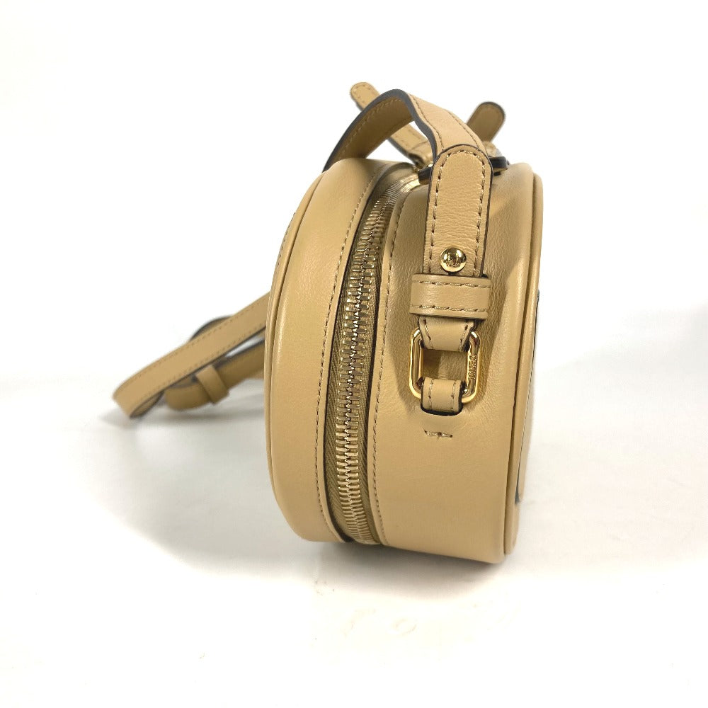FENDI Shoulder Bag 8BS058 leather beige Pochette Crossbody Camera Case Small Olock Women Used