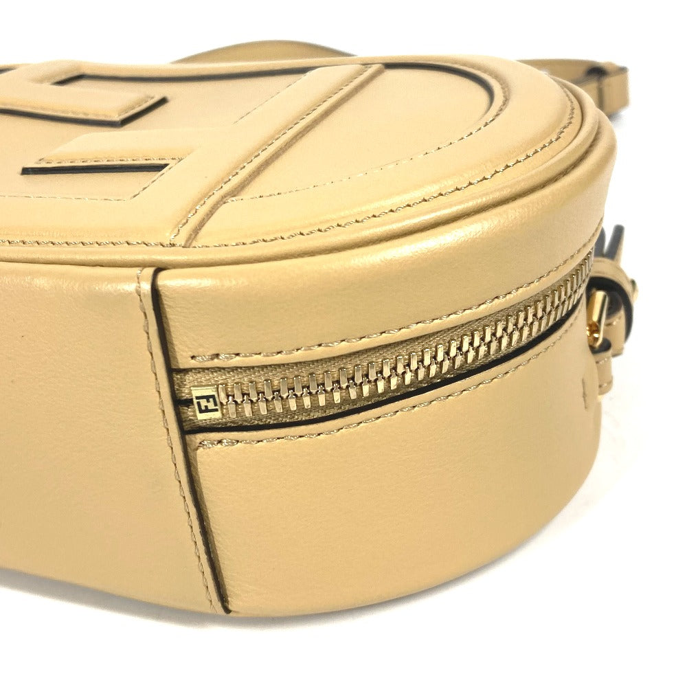 FENDI Shoulder Bag 8BS058 leather beige Pochette Crossbody Camera Case Small Olock Women Used