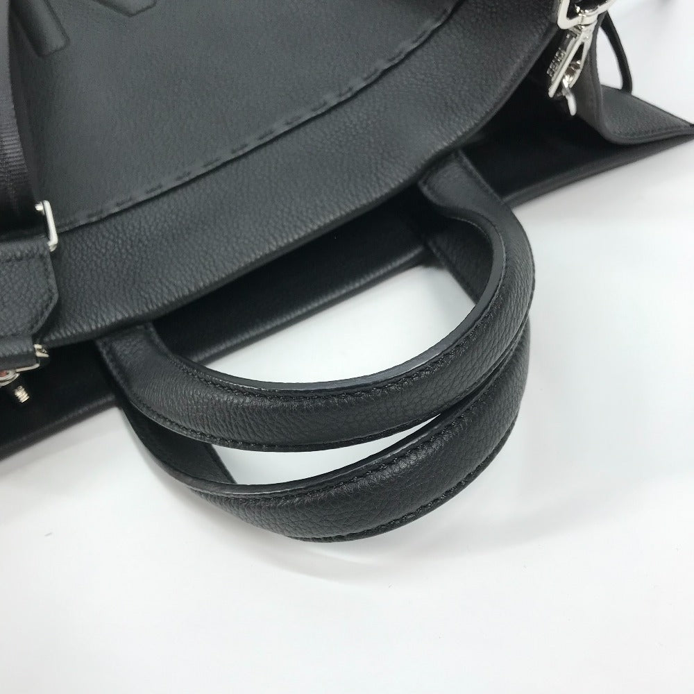 FENDI Tote Bag 7VA583 leather black shoulder bag shopper medium mens Used