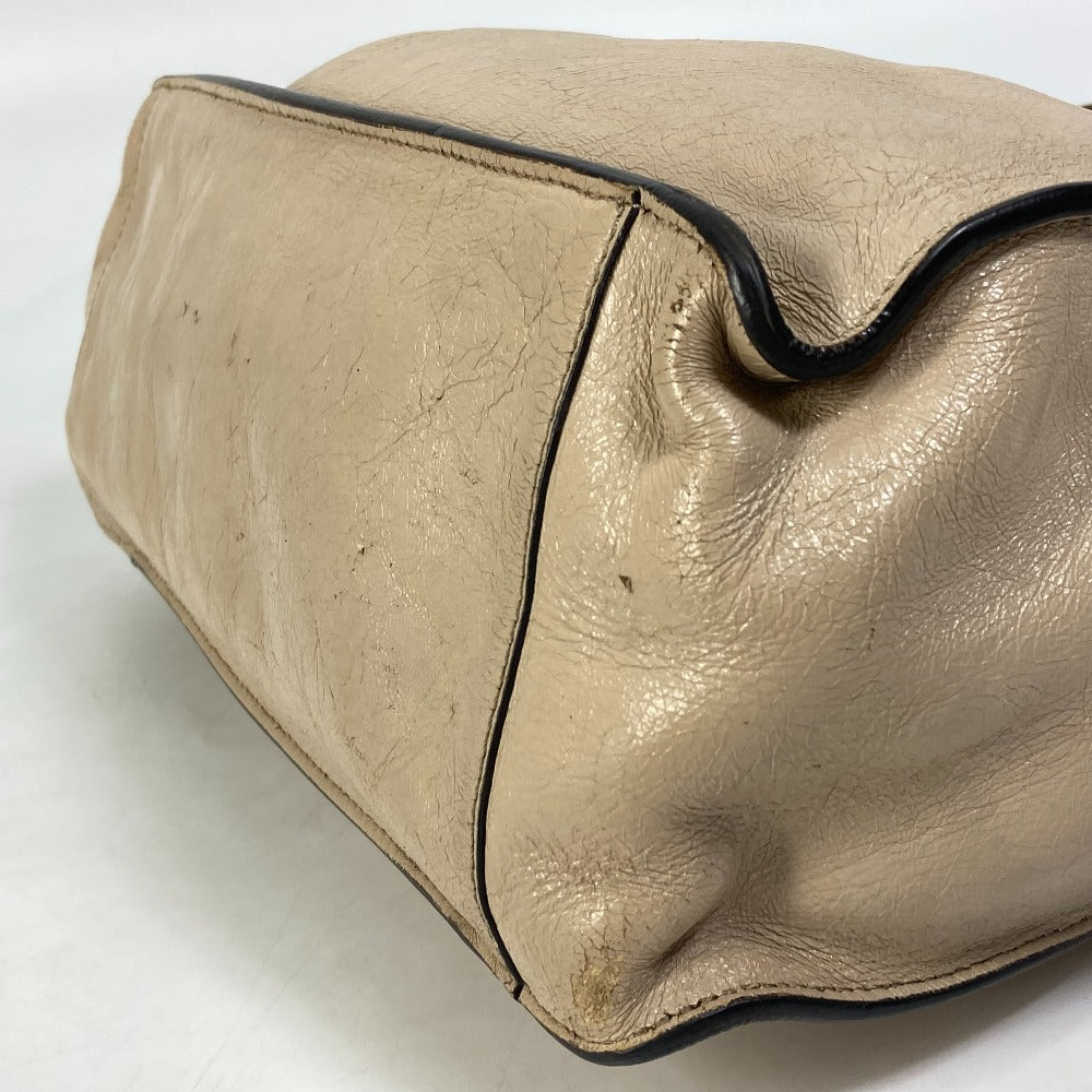 FENDI Shoulder Bag 8BT303 Leather / suede beige Zucca handbag FLIP flip large FF logo strap Women Used