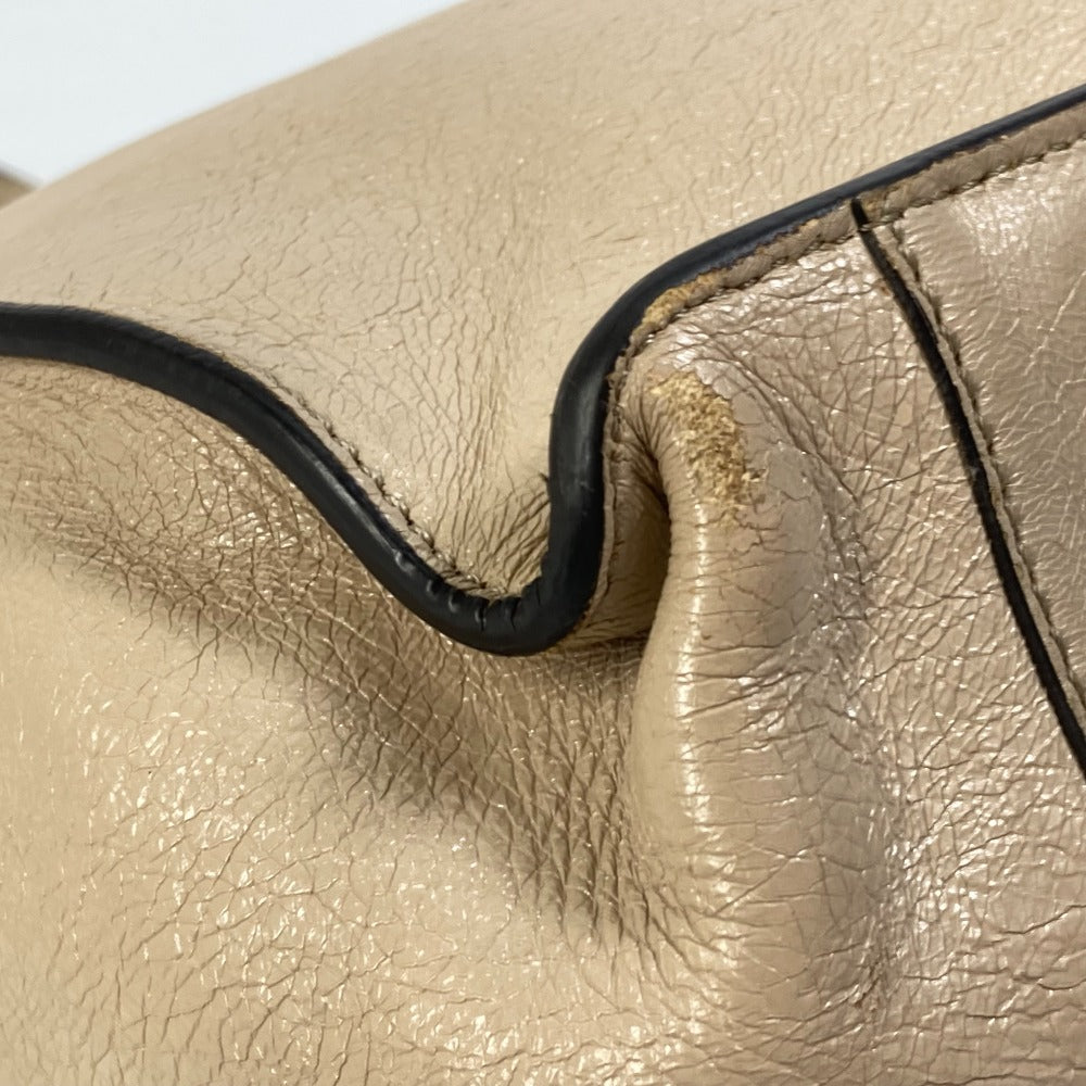 FENDI Shoulder Bag 8BT303 Leather / suede beige Zucca handbag FLIP flip large FF logo strap Women Used