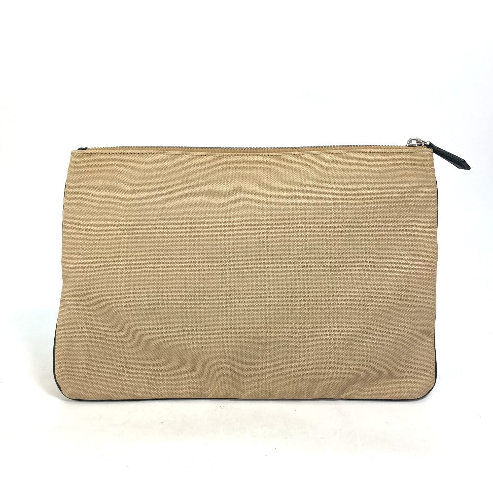 FENDI Clutch bag canvas beige Pouch logo Women Used