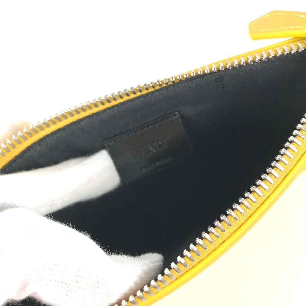 FENDI Clutch bag 7N0114 leather yellow logo Women Used