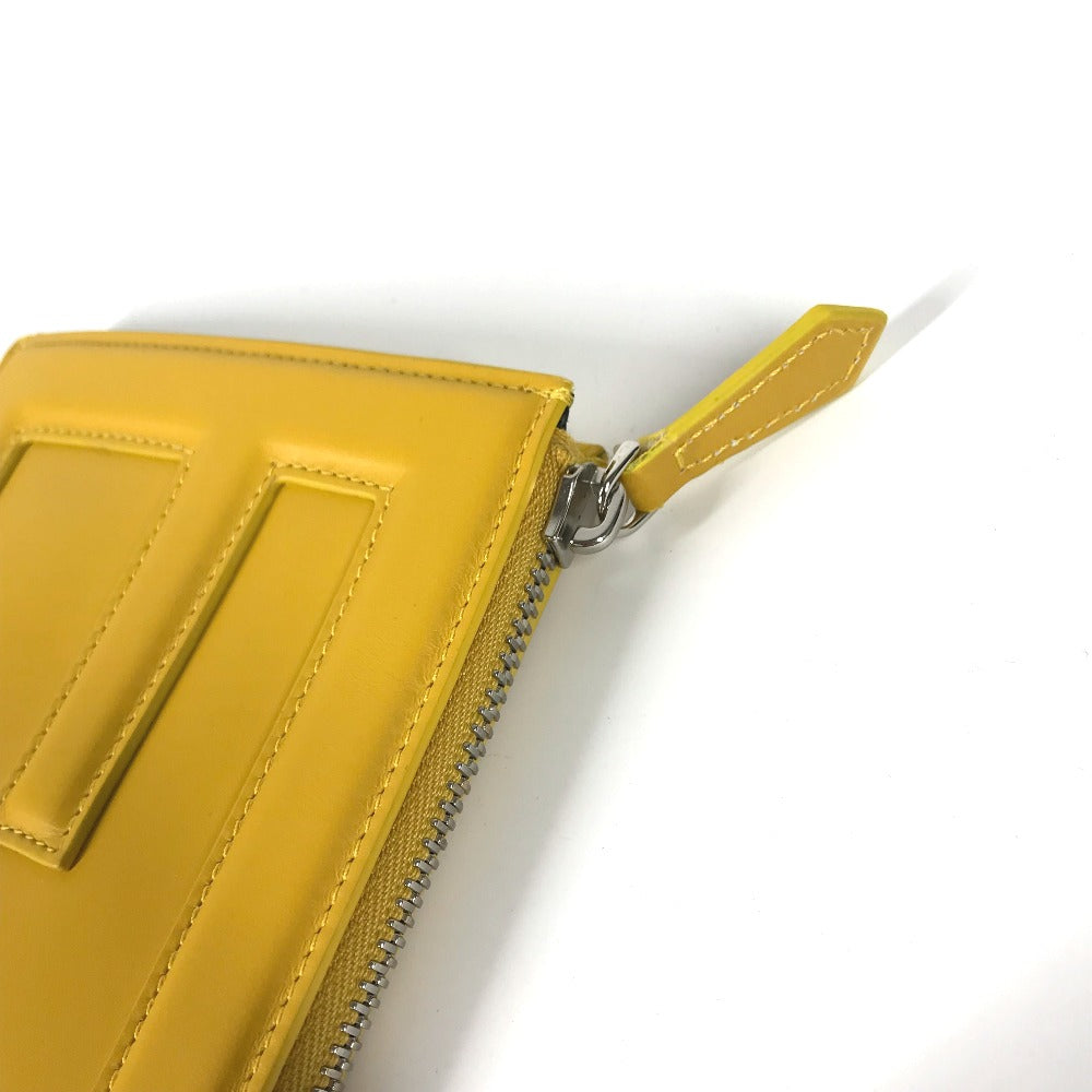 FENDI Clutch bag 7N0114 leather yellow logo Women Used