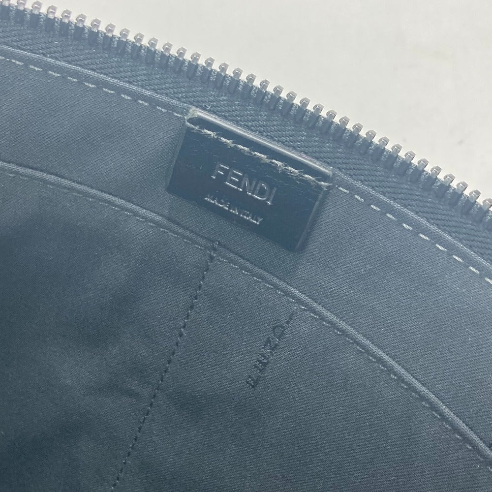 FENDI Clutch bag 7M0237 leather gray Zip mens Used