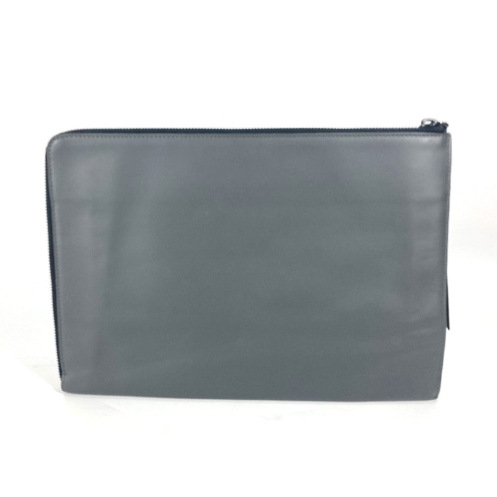 FENDI Clutch bag 7M0237 leather gray Zip mens Used
