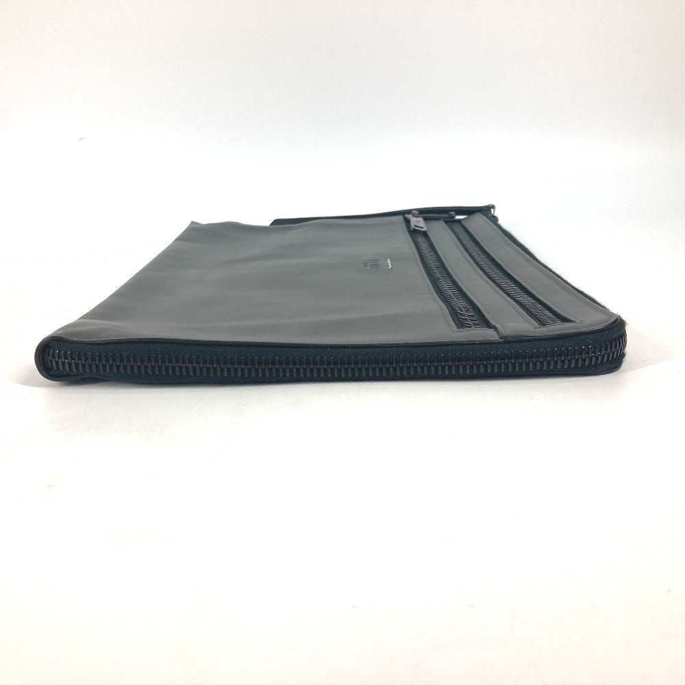 FENDI Clutch bag 7M0237 leather gray Zip mens Used