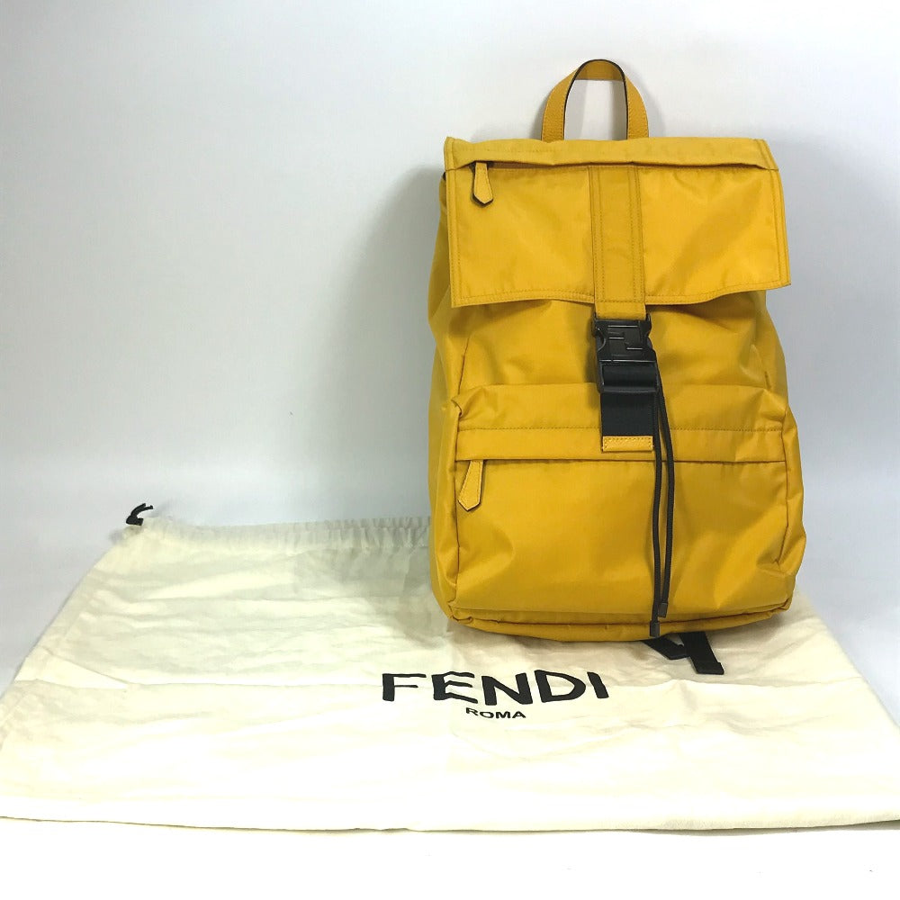 FENDI Backpack 7VZ066 Nylon / leather yellow Fendines mens Used