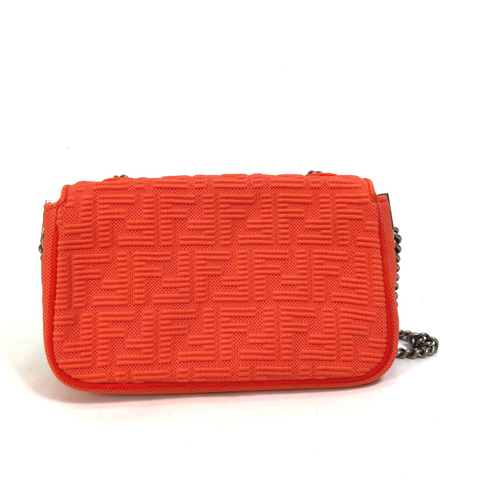 FENDI Shoulder Bag 8BR793 Canvas / leather Red Baguette Chain Midi Women Used