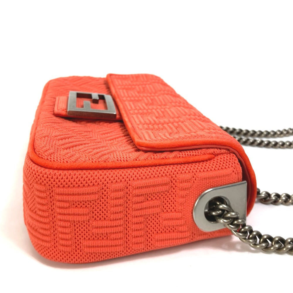 FENDI Shoulder Bag 8BR793 Canvas / leather Red Baguette Chain Midi Women Used