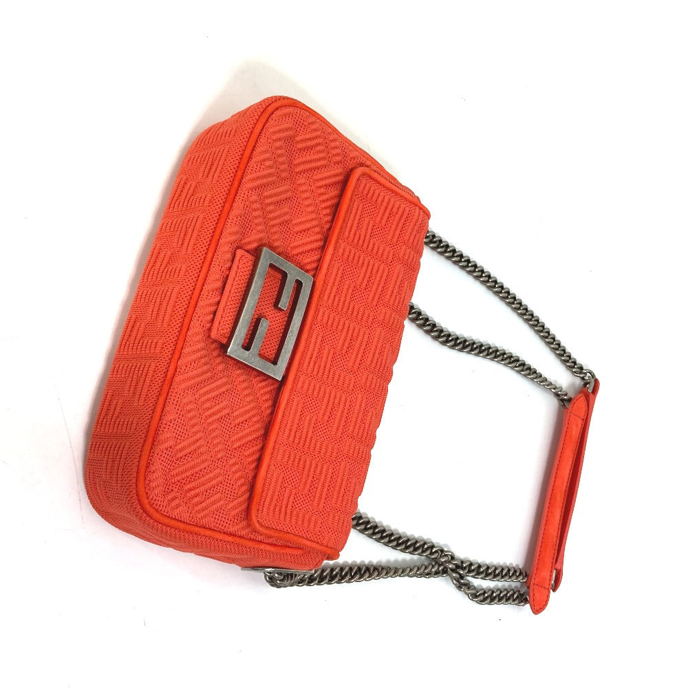 FENDI Shoulder Bag 8BR793 Canvas / leather Red Baguette Chain Midi Women Used