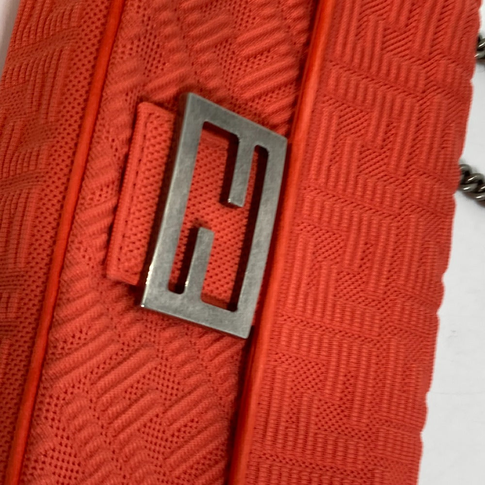 FENDI Shoulder Bag 8BR793 Canvas / leather Red Baguette Chain Midi Women Used