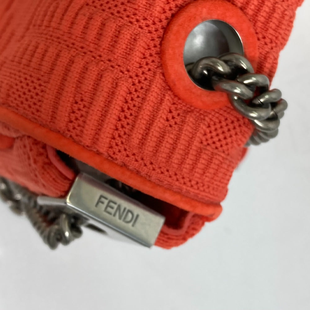 FENDI Shoulder Bag 8BR793 Canvas / leather Red Baguette Chain Midi Women Used