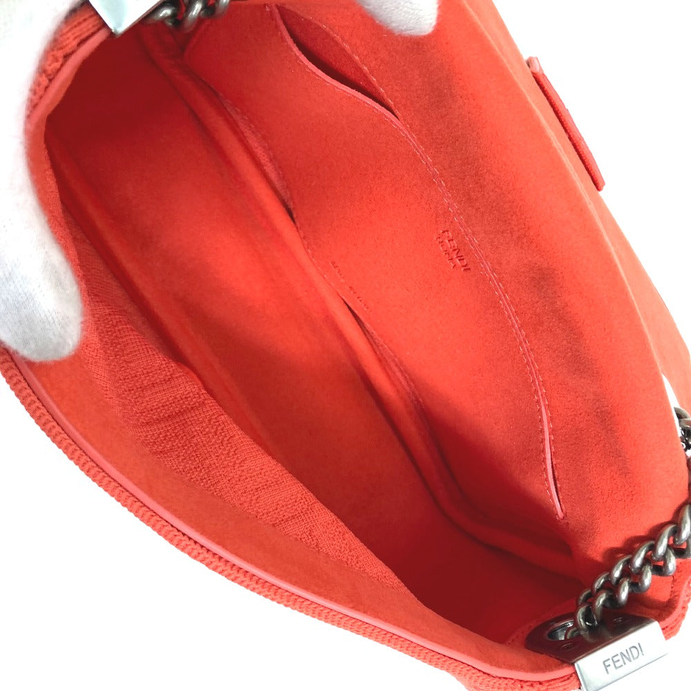FENDI Shoulder Bag 8BR793 Canvas / leather Red Baguette Chain Midi Women Used