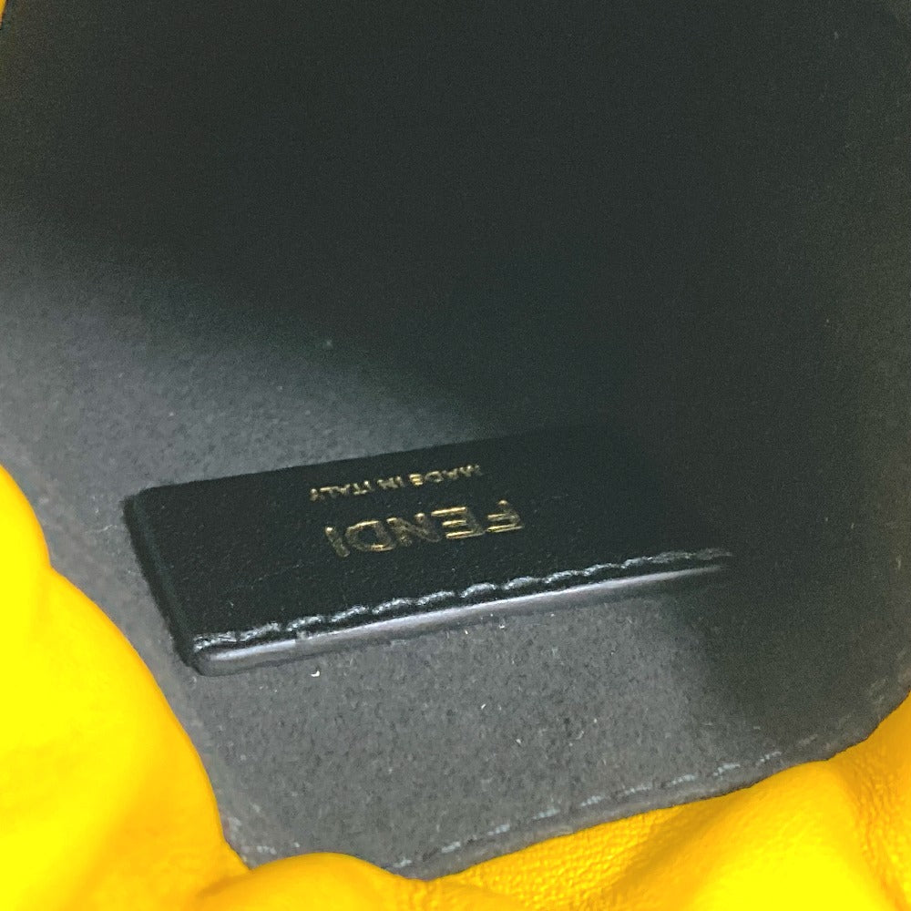 FENDI Pouch 7AR898 leather yellow Phone holder Phone pouch logo unisex(Unisex) Used
