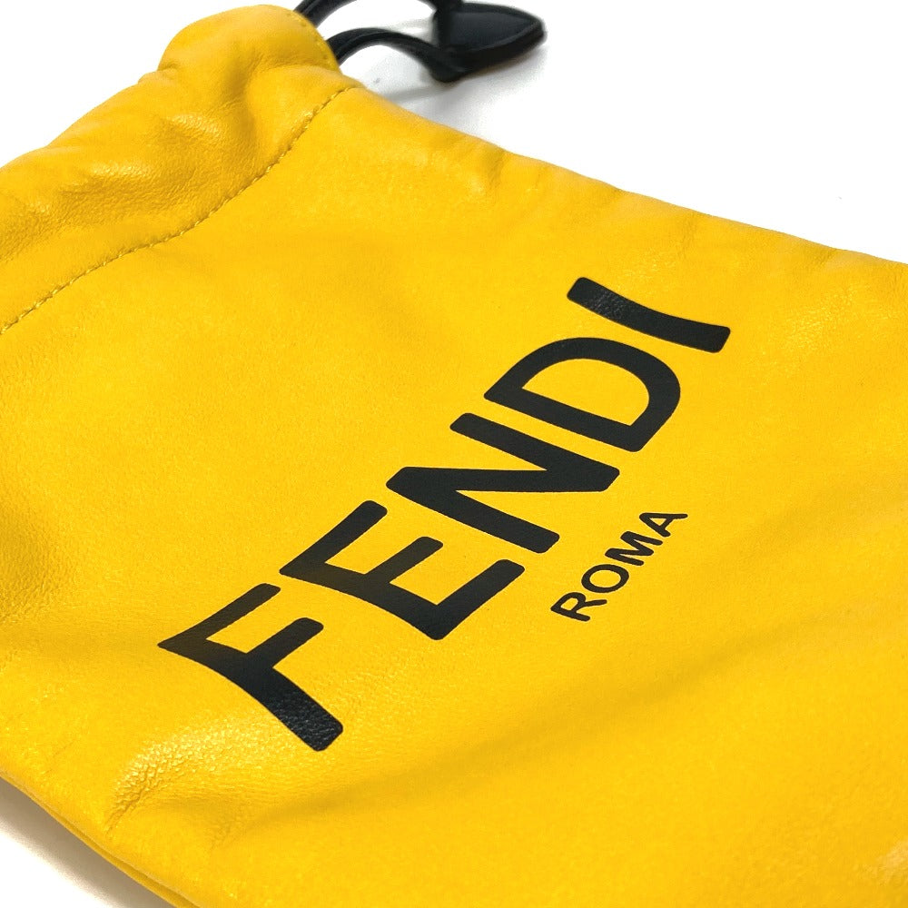 FENDI Pouch 7AR898 leather yellow Phone holder Phone pouch logo unisex(Unisex) Used