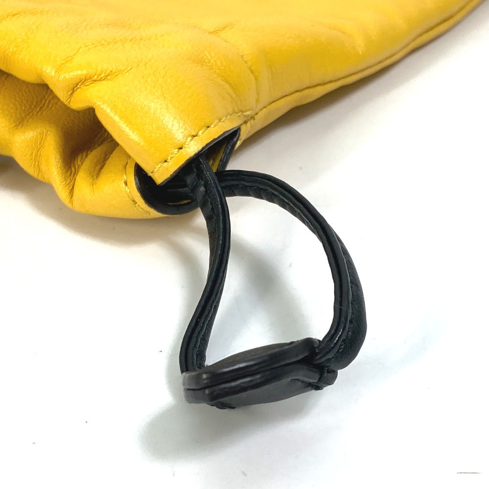 FENDI Pouch 7AR898 leather yellow Phone holder Phone pouch logo unisex(Unisex) Used