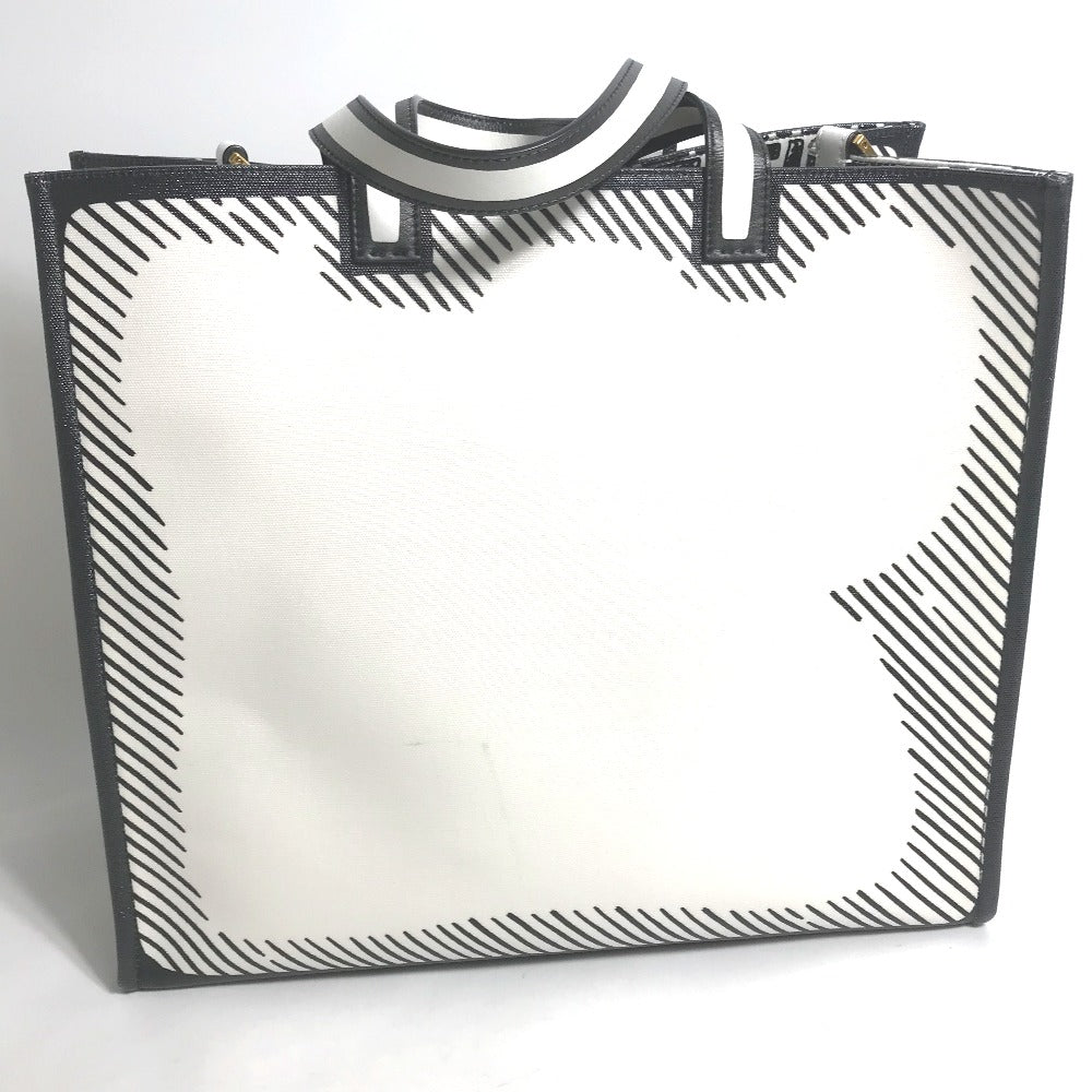 FENDI Tote Bag 8BH357 Coated canvas white Joshua Vides Collaboration Shopper bag mens Used