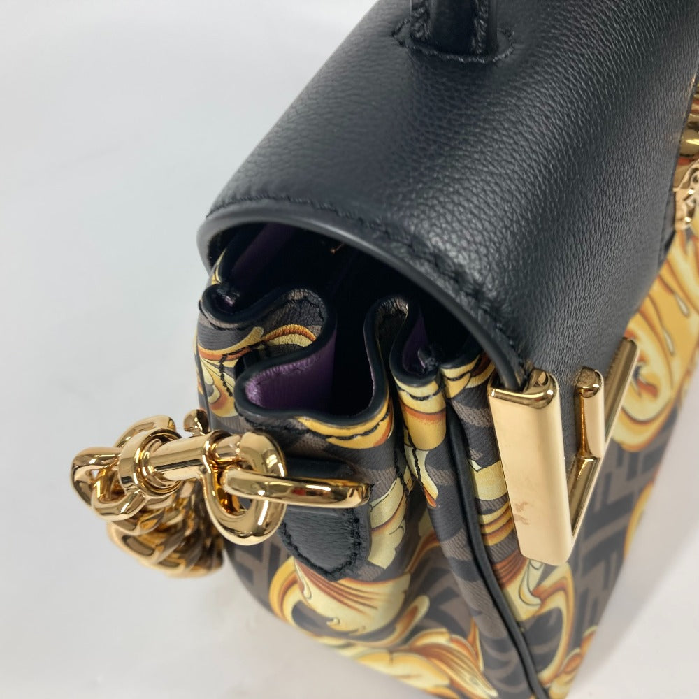 FENDI Handbag PVC / Leather Brown Versace collaboration VERSACE la medusa satchel bag zucca