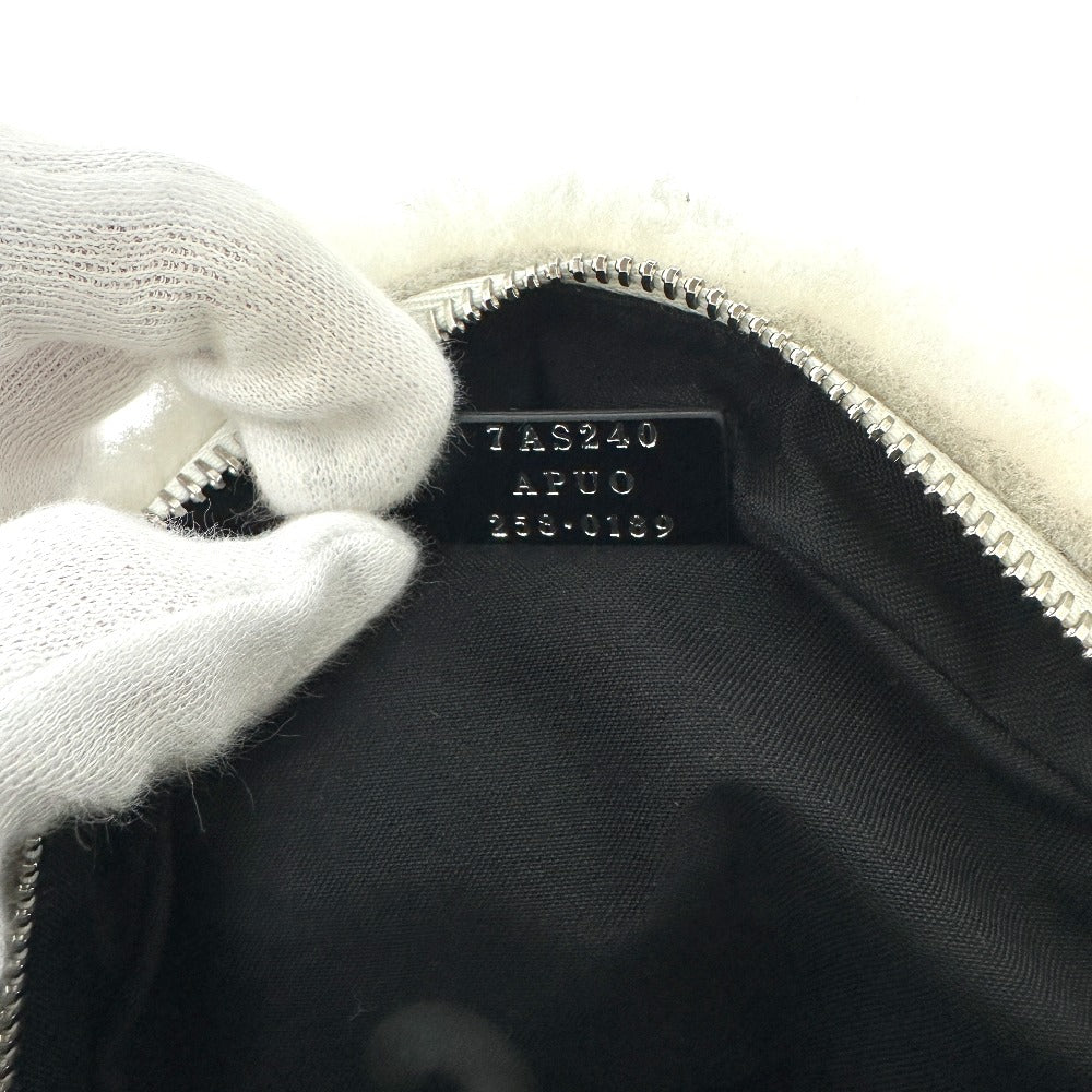 FENDI Shoulder Bag 7AS240 Sheepskin white Onigiri Bag Women Used