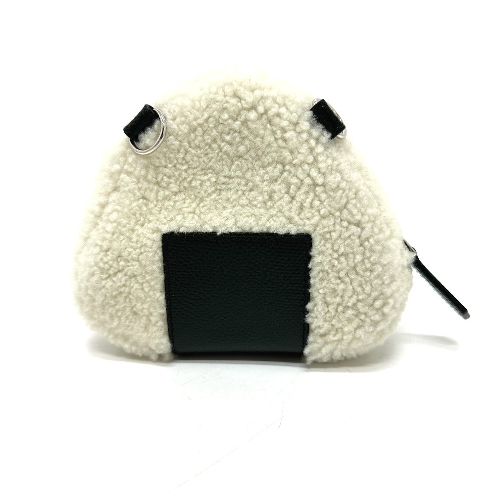FENDI Shoulder Bag 7AS240 Sheepskin white Onigiri Bag Women Used