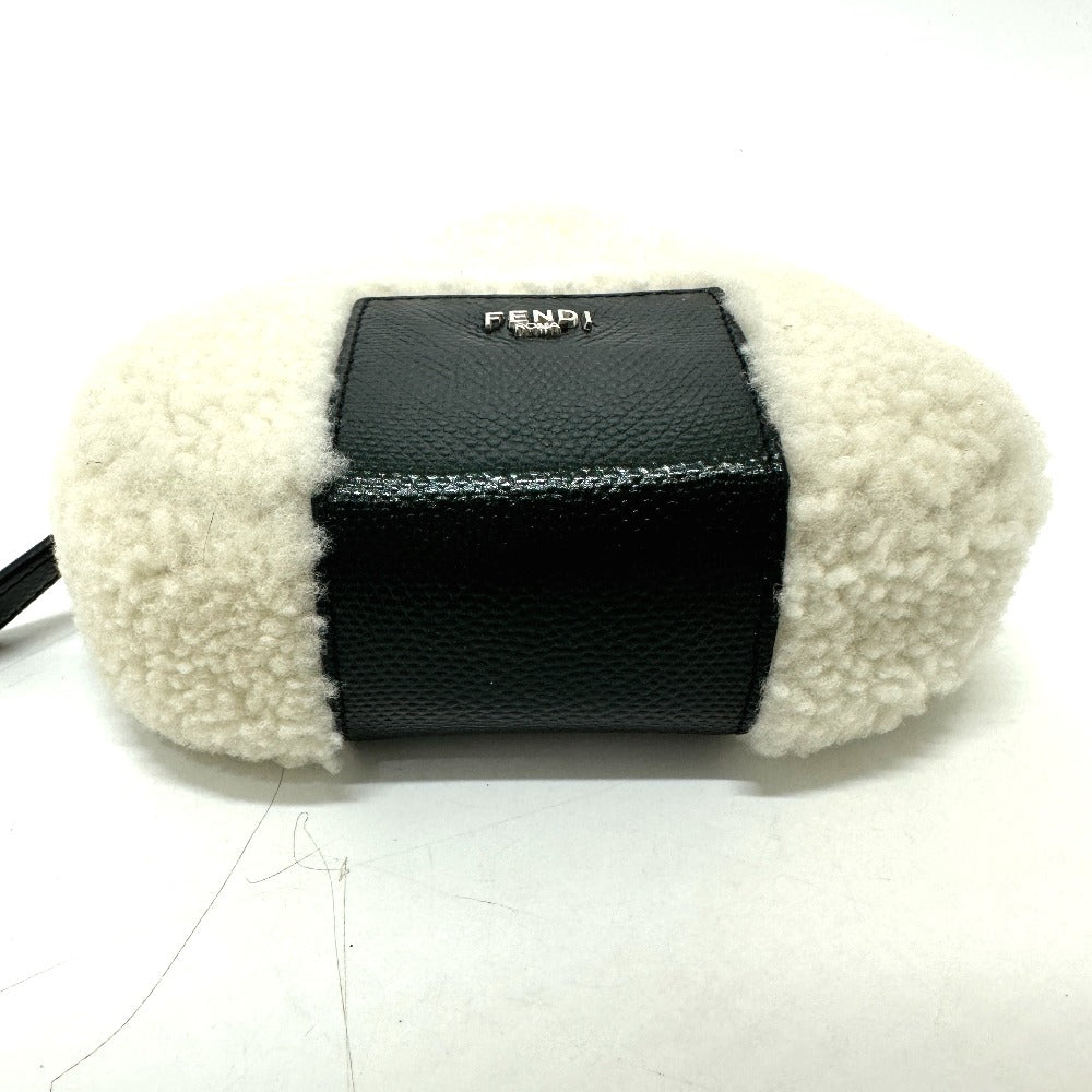 FENDI Shoulder Bag 7AS240 Sheepskin white Onigiri Bag Women Used