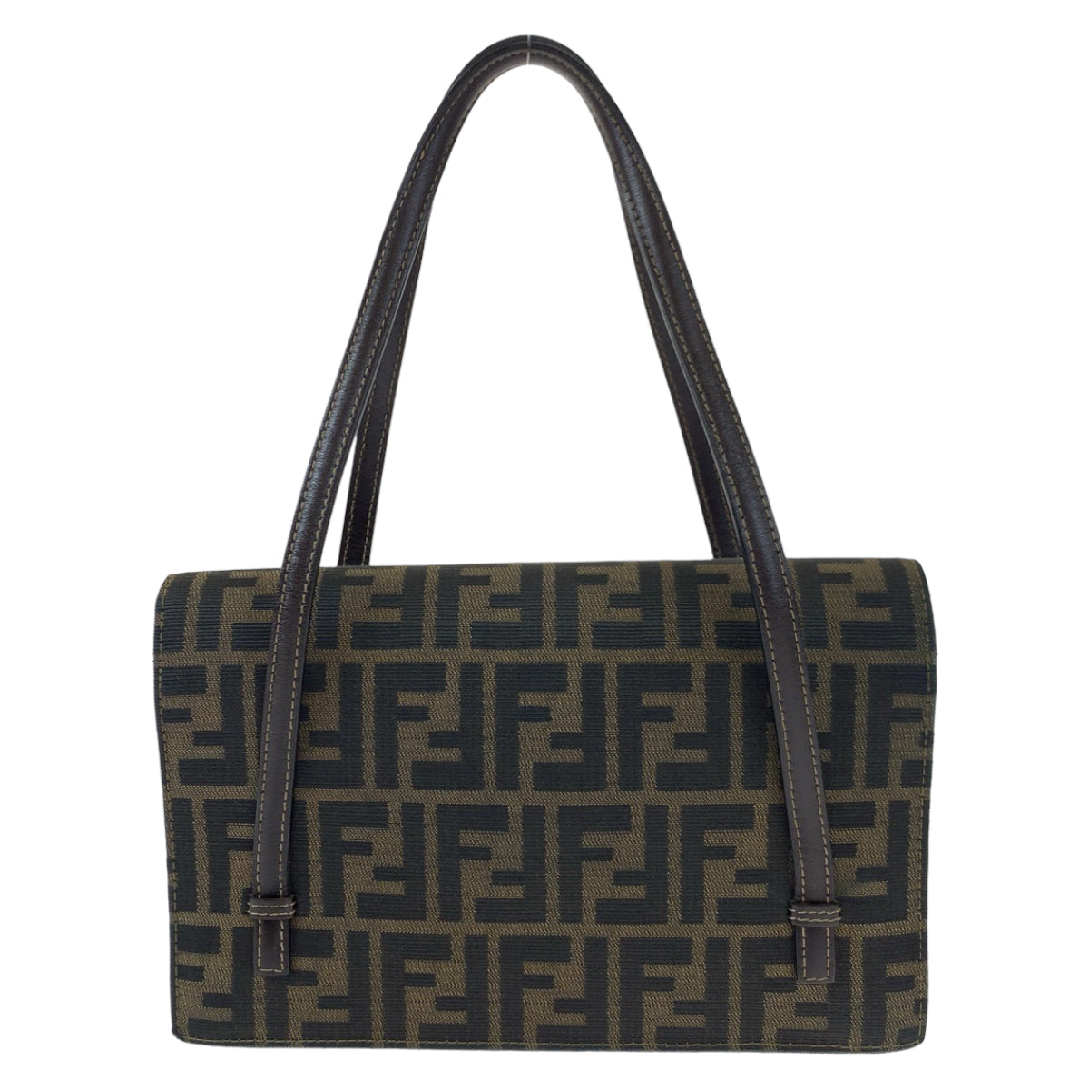 FENDI Shoulder Bag canvas Brown Gold Metal Shoulder Bag Handbag Zucca Pattern Women Used