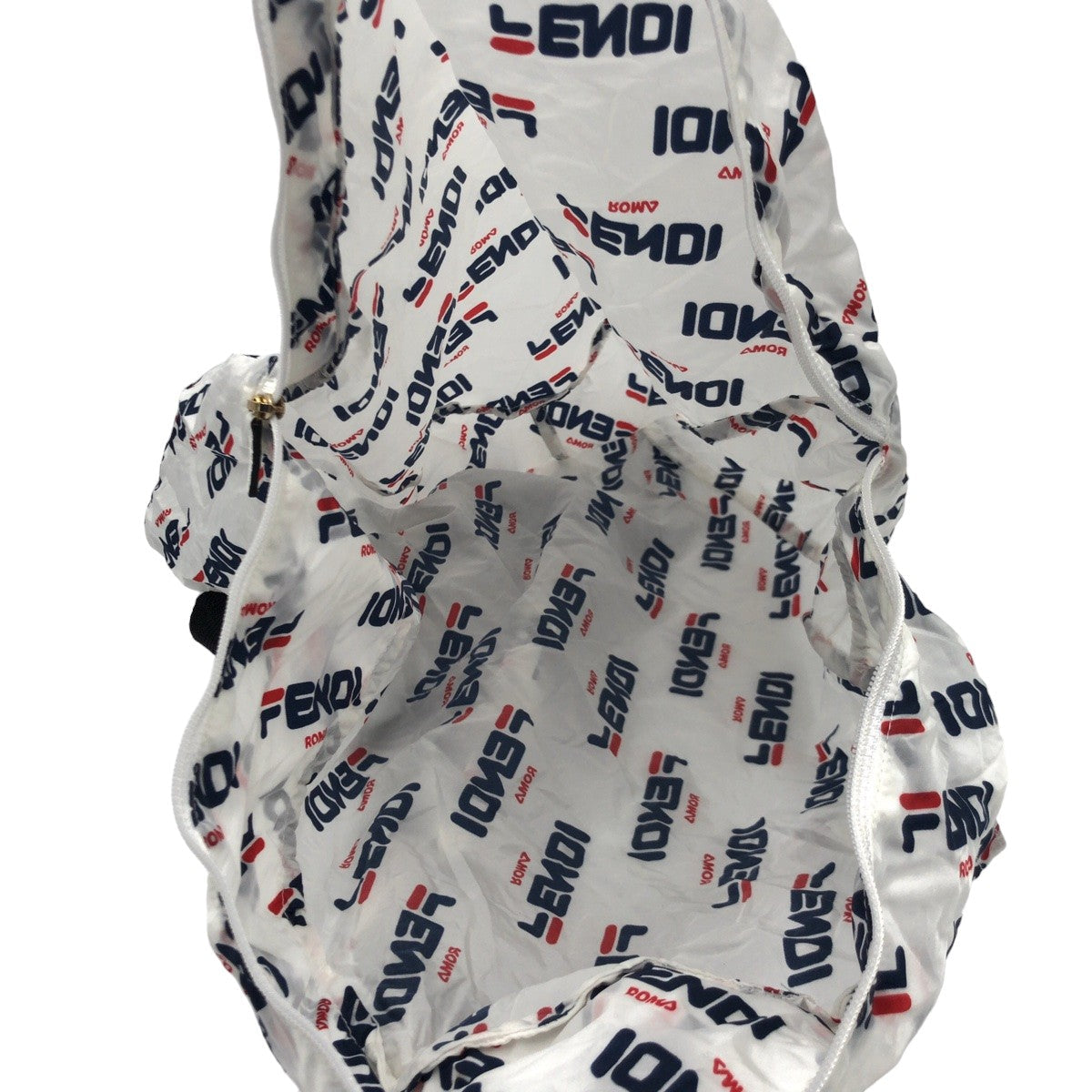 FENDI Backpack Nylon white Foldable Backpack Eco Bag Unisex FILA collaboration With porch Women Used