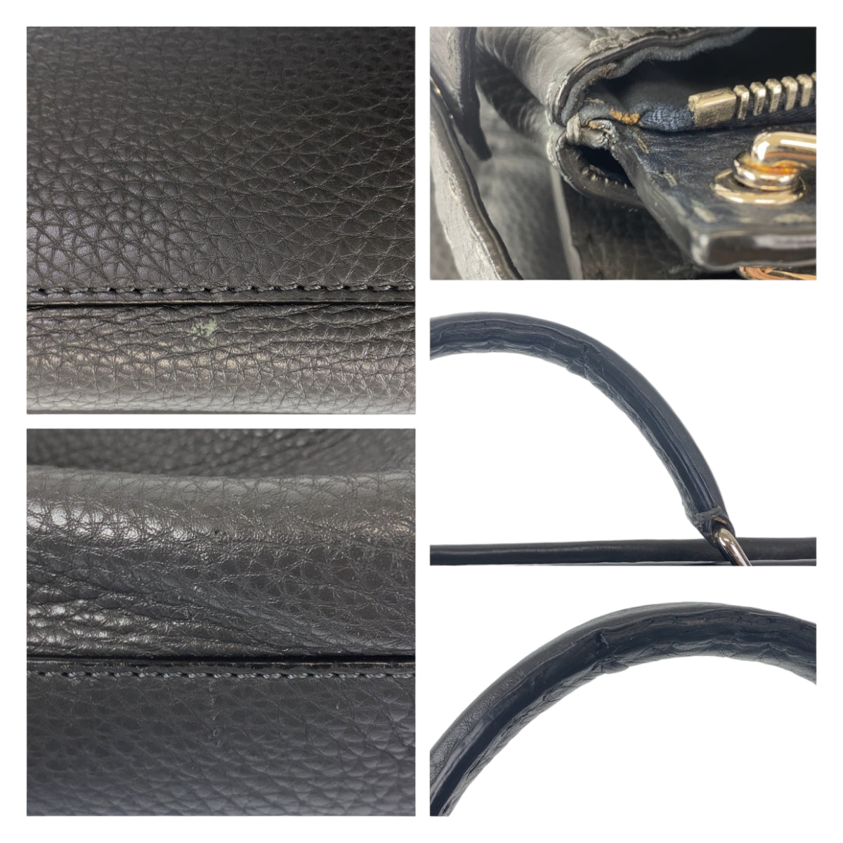 FENDI Business bag leather Grey SilverMetal Business Bag A4 Compatible Shoulder Bag Celeria Peekaboo mens Used