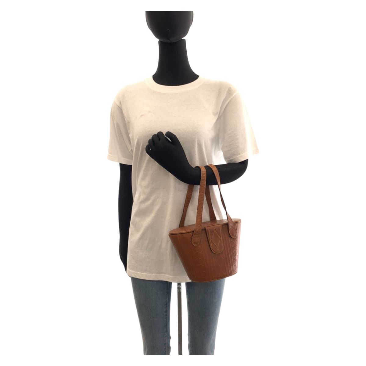 FENDI Handbag Patent leather Camel brown Handbag bucket bag Carving Women Used