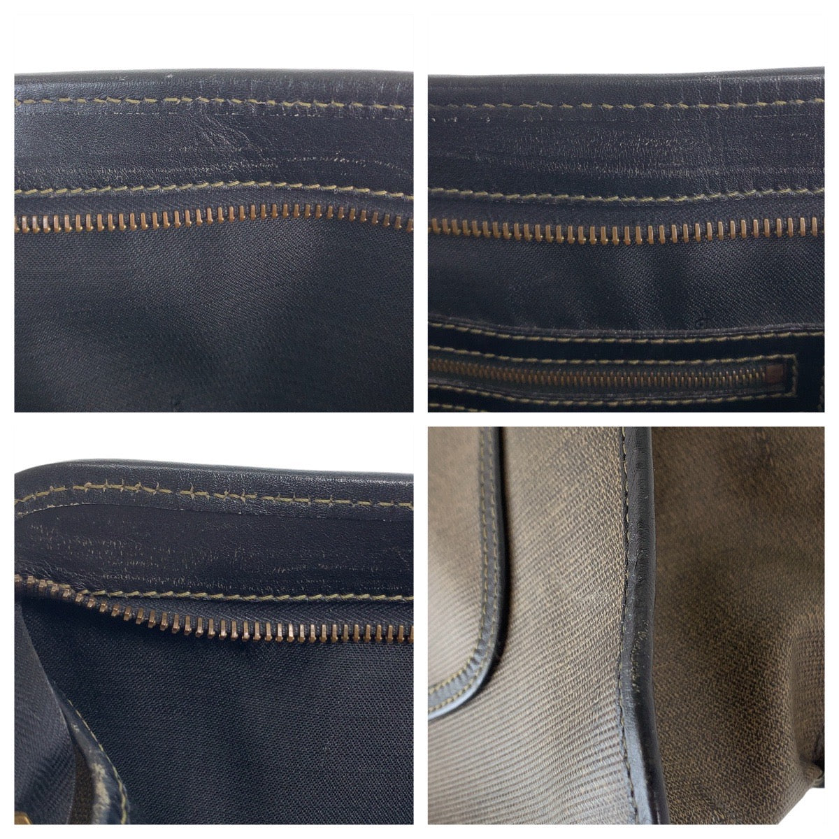 FENDI Business bag PVC, Leather Brown Gold Metal Business Bag Tote Bag A4 compatible Women Used
