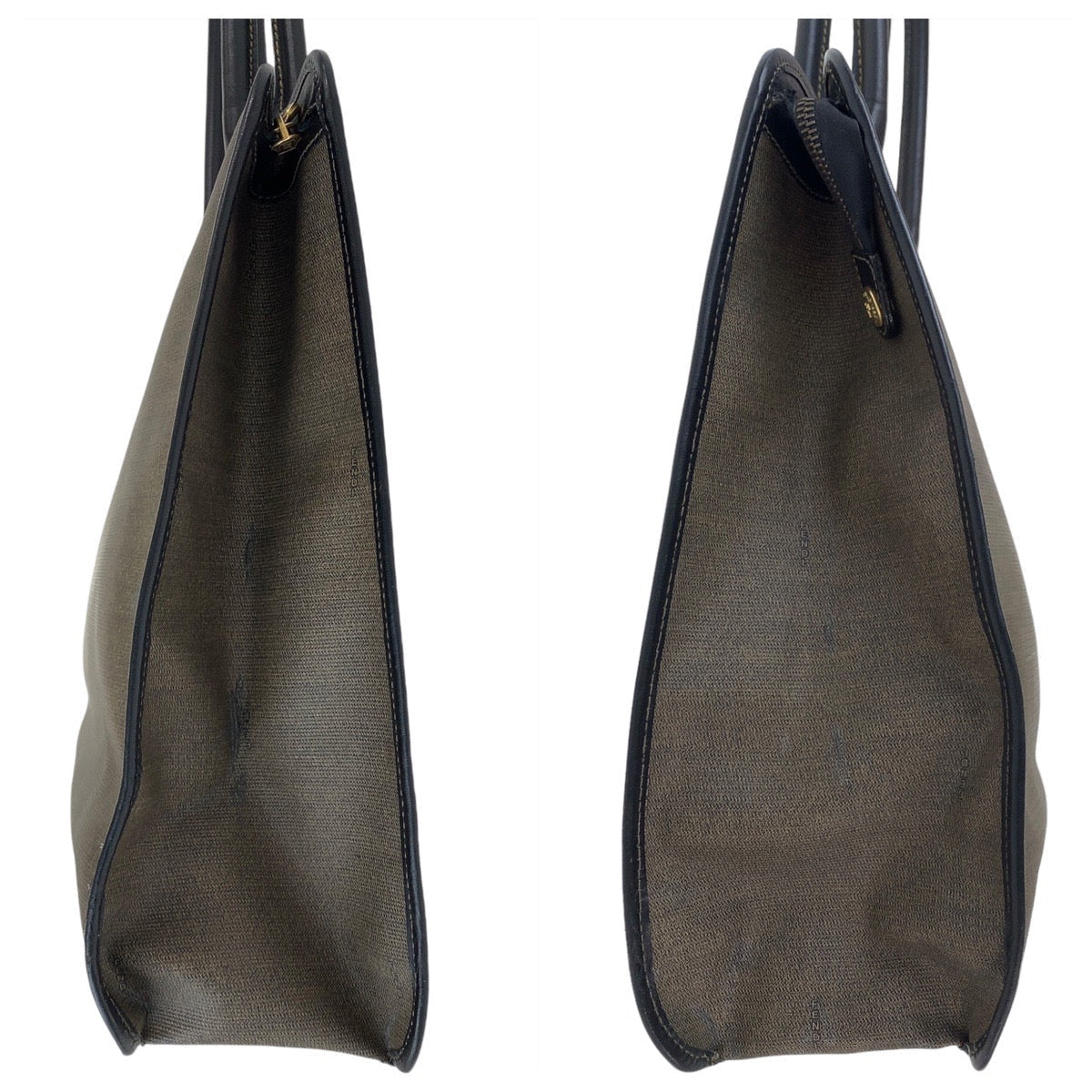 FENDI Business bag PVC, Leather Brown Gold Metal Business Bag Tote Bag A4 compatible Women Used