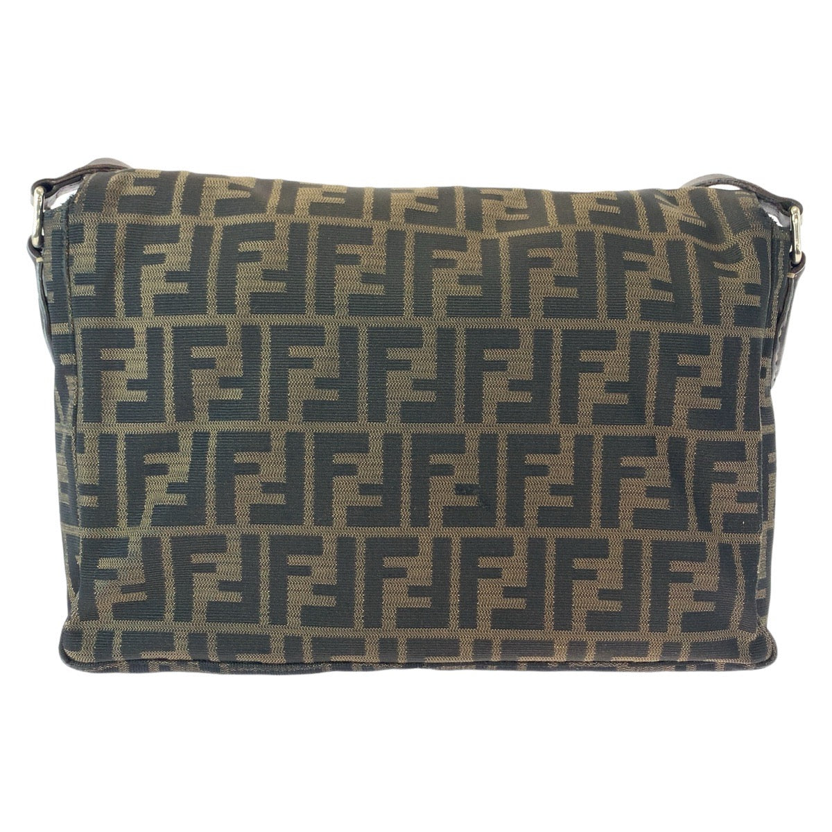 FENDI Shoulder Bag Canvas, Leather Brown Gold Metal Crossbody Shoulder Bag Messenger Bag Zucca Women Used
