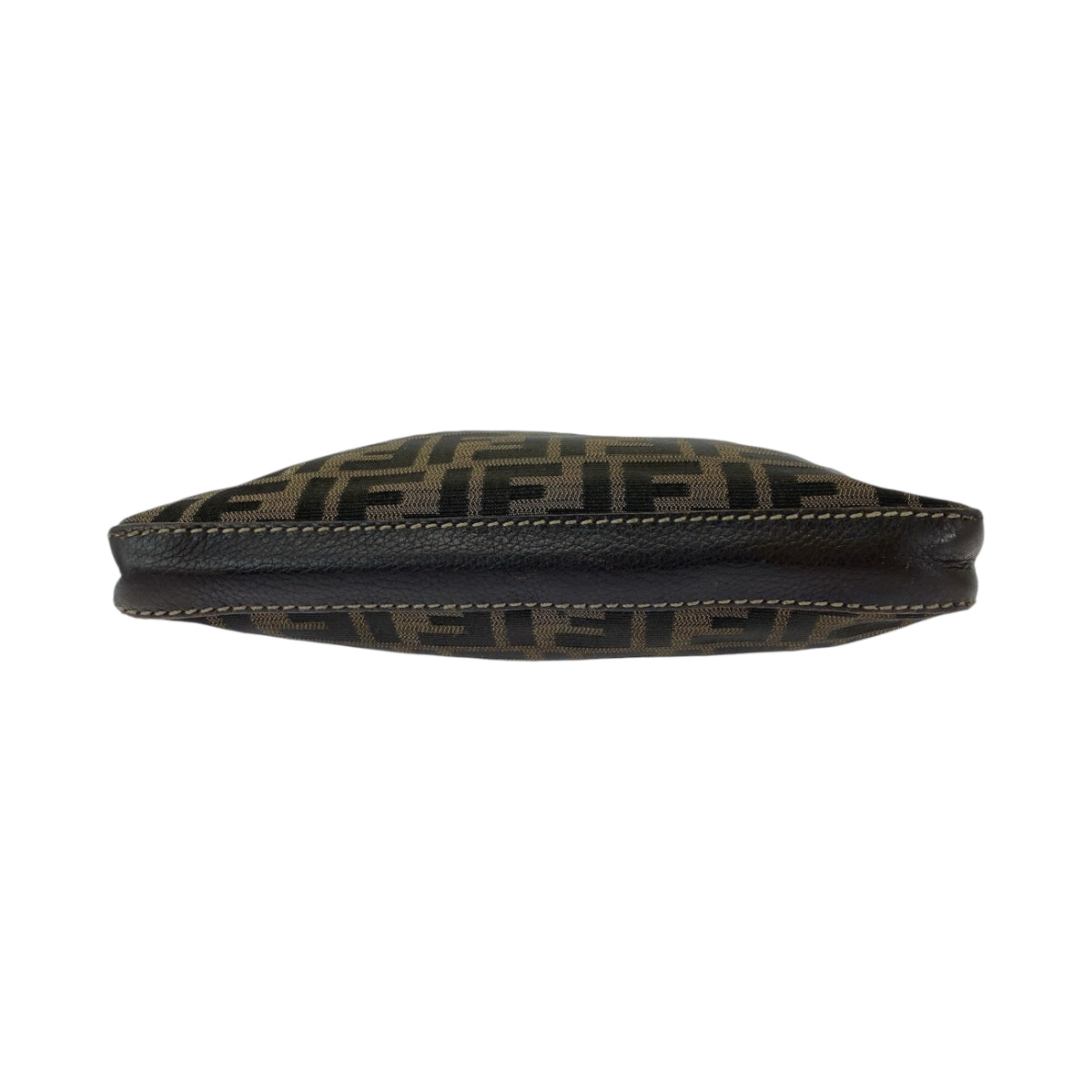 FENDI Shoulder Bag 8BT092 canvas Brown Beige Gold Metal Shoulder Bag pochette Zucca Pattern Women Used