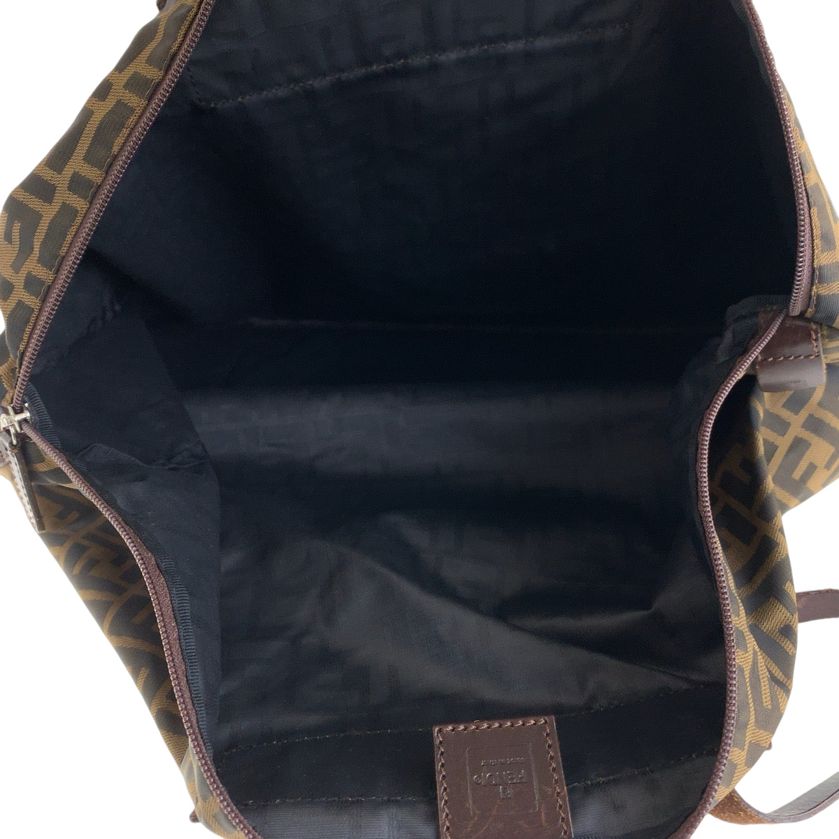 FENDI Tote Bag 15418 0 009 canvas Brown Silver Metal Tote Bag handbag Zucca Women Used