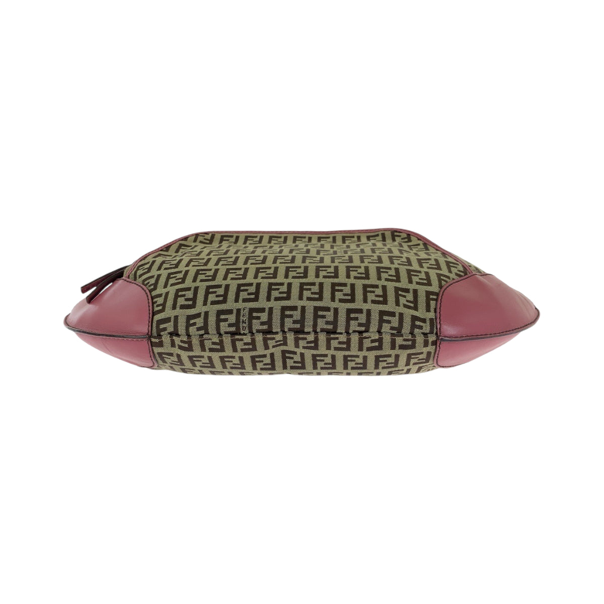 FENDI Shoulder Bag canvas Brown Pink Gold Metal Shoulder Bag Zucchino Chef Hobo Women Used