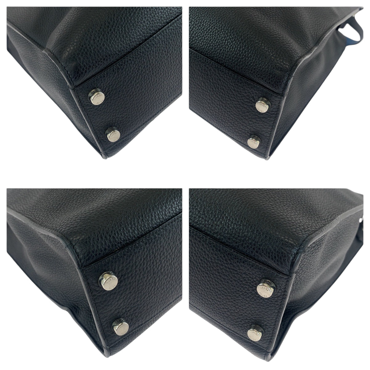 FENDI Business bag 7VA447 leather Black SilverMetal Business bag briefcase Peekaboo x light mens Used