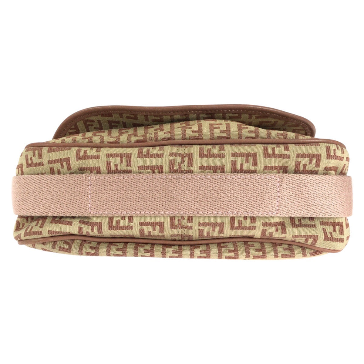FENDI Shoulder Bag Canvas, Leather Beige Pink SilverMetal Shoulder Bag pochette Zucchino Women Used