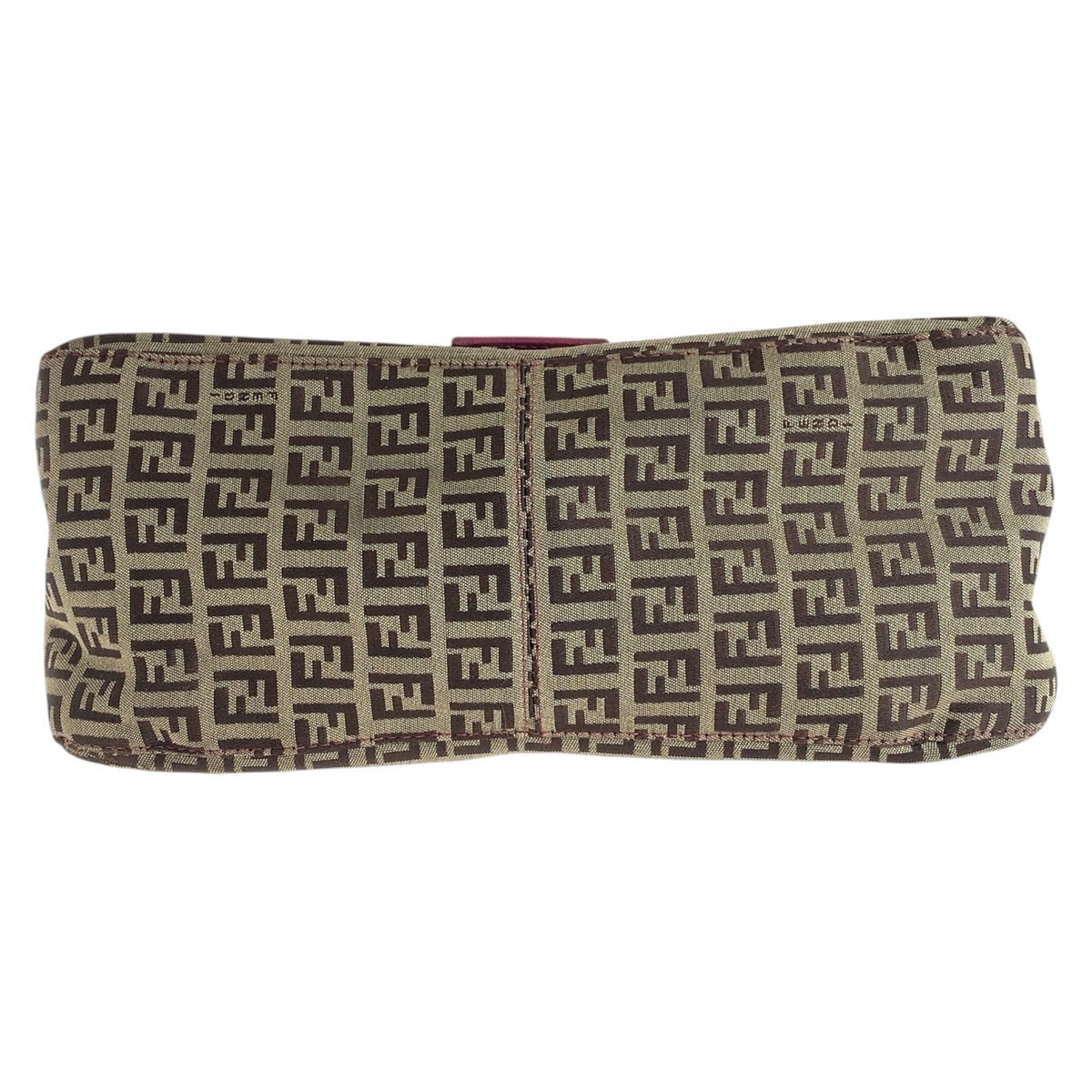 FENDI Shoulder Bag Canvas, Leather Brown Pink Gold Metal Shoulder Bag Zucchino Mamma Bucket Women Used