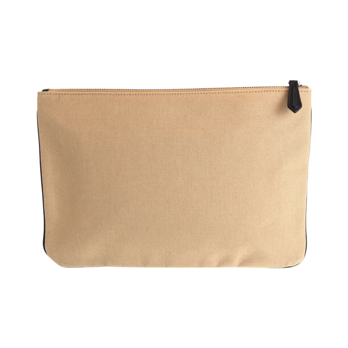 FENDI Clutch bag canvas Beige SilverMetal Clutch bag business bag pouch logo Women Used