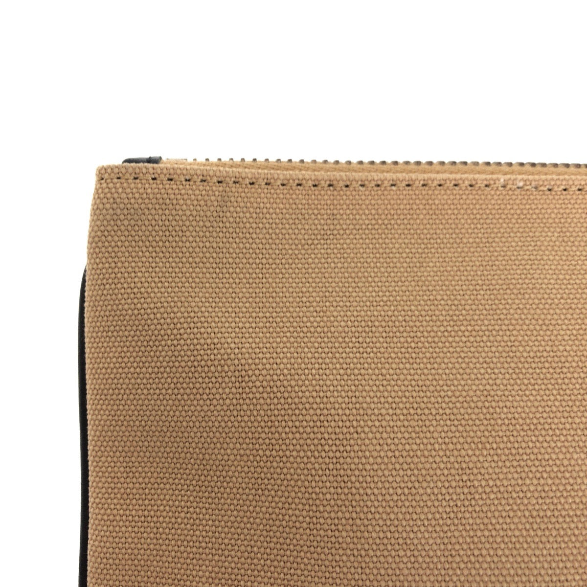 FENDI Clutch bag canvas Beige SilverMetal Clutch bag business bag pouch logo Women Used