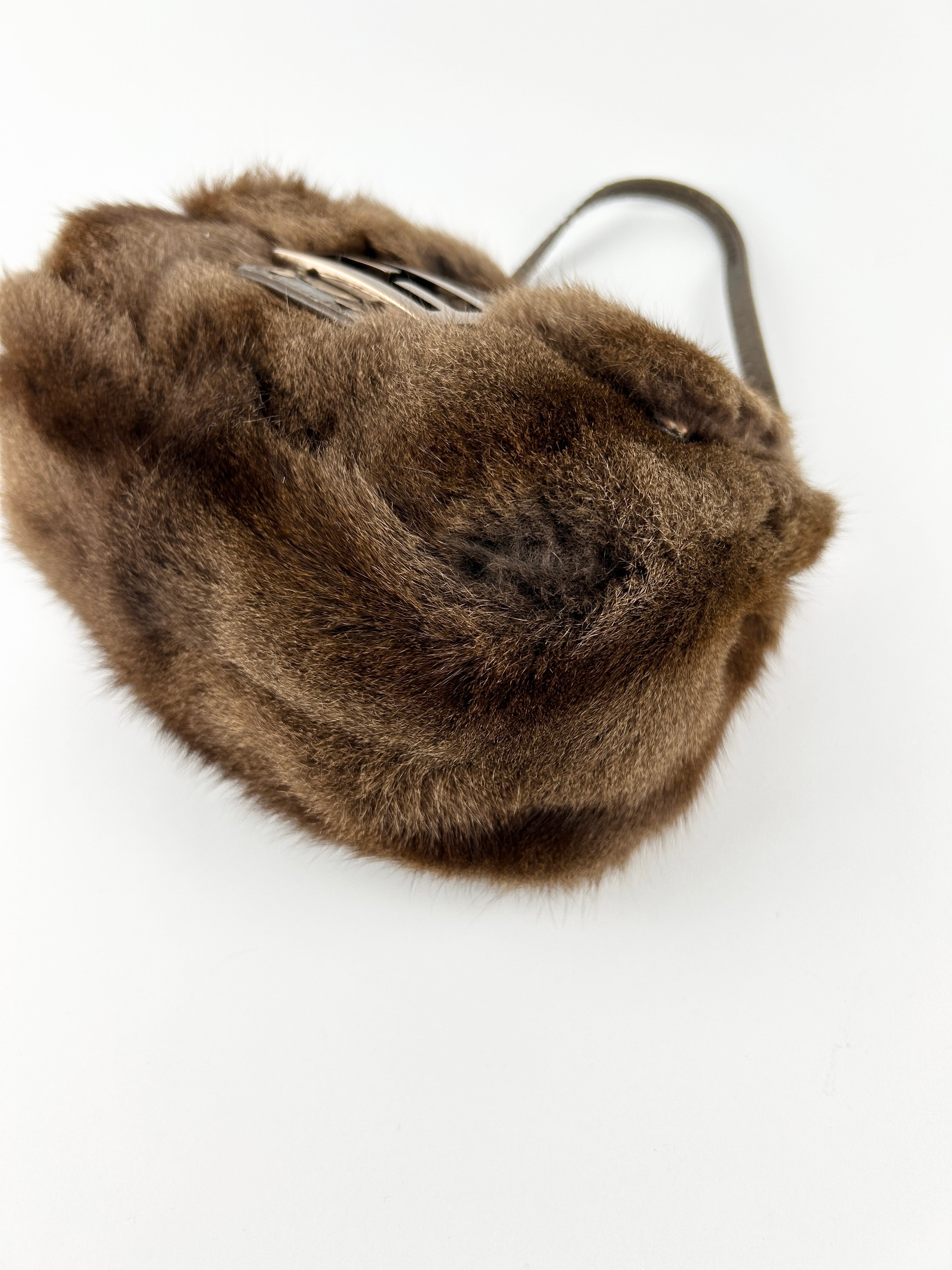 Vintage Fendi Mink Fur Mini Baguette Shoulder Bag