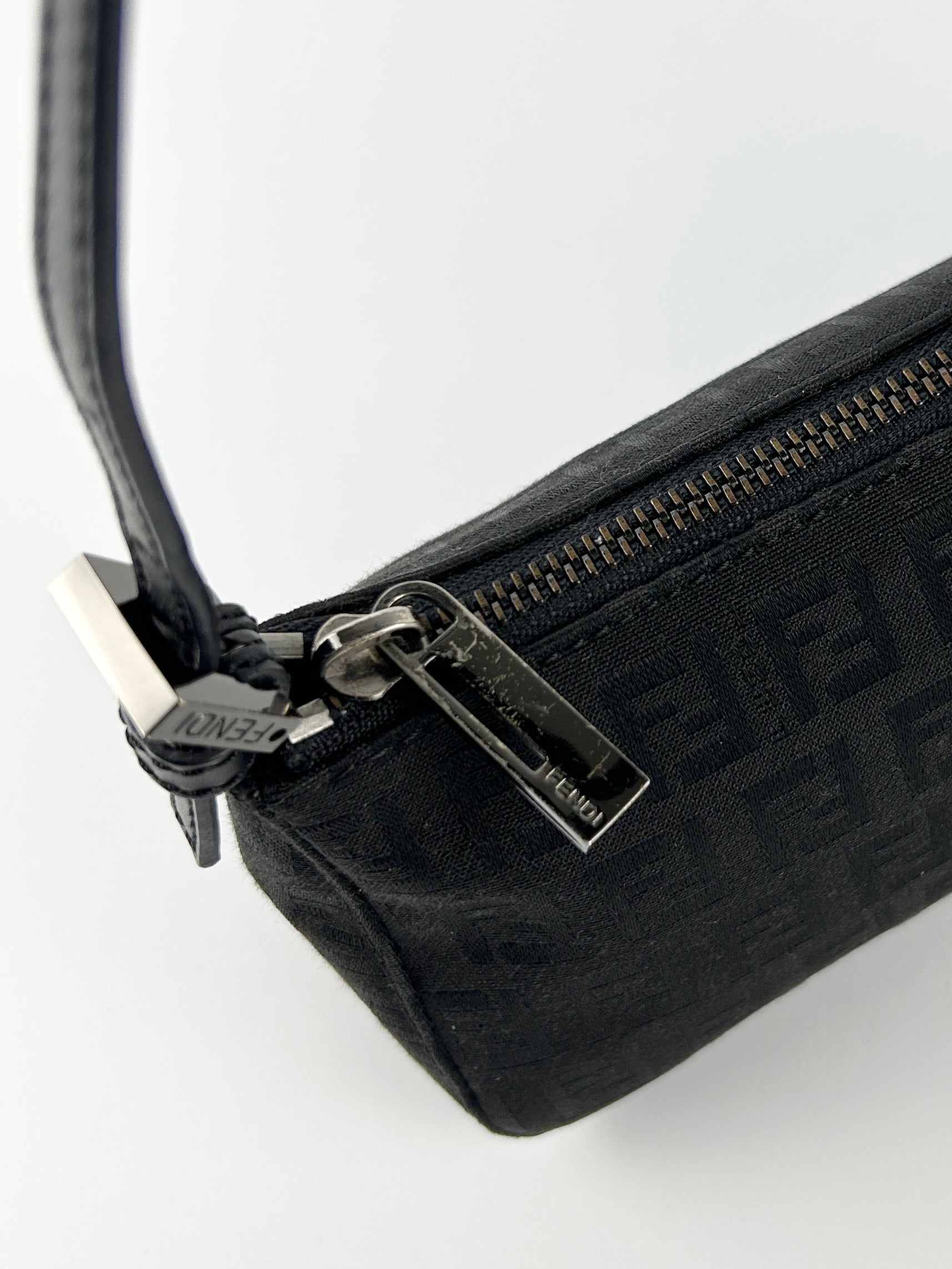Vintage Fendi Zucca Black Shoulder Bag