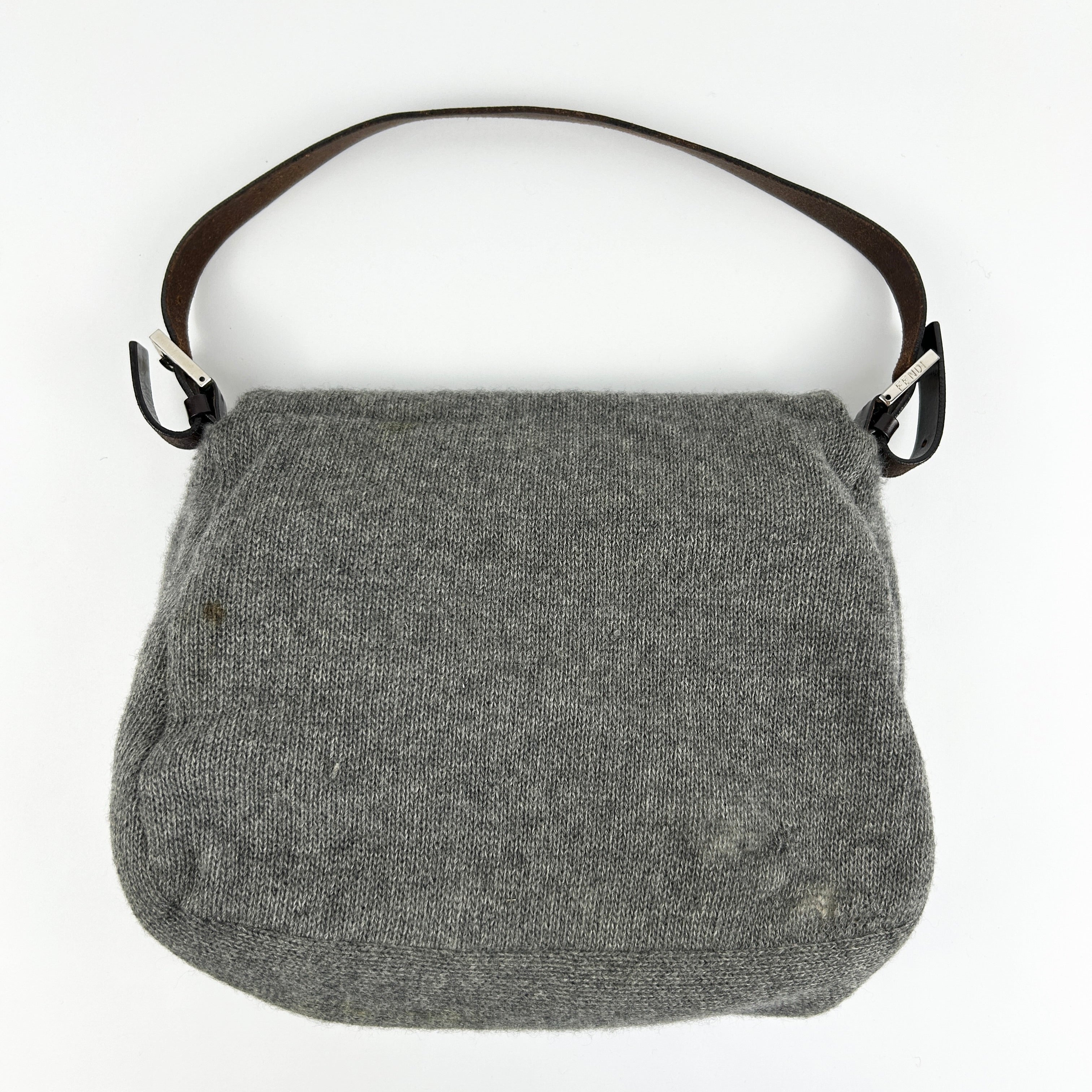 Vintage Fendi Wool Mamma Baguette Shoulder Bag