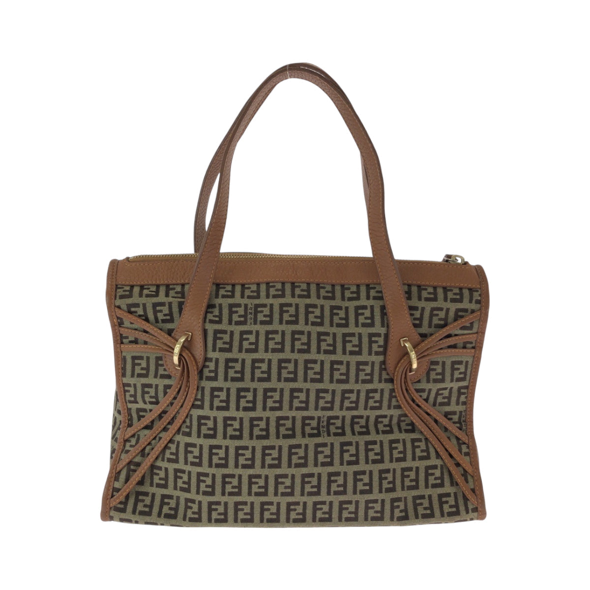 FENDI Tote Bag 8BL070 Canvas, Leather Brown Tote Bag handbag Zucchino Women Used