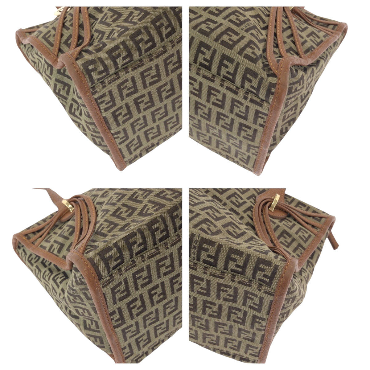 FENDI Tote Bag 8BL070 Canvas, Leather Brown Tote Bag handbag Zucchino Women Used